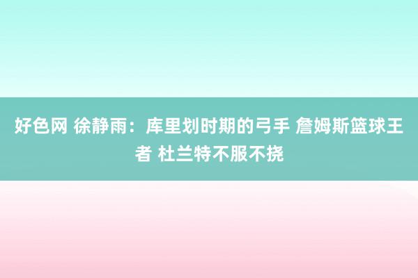好色网 徐静雨：库里划时期的弓手 詹姆斯篮球王者 杜兰特不服不挠