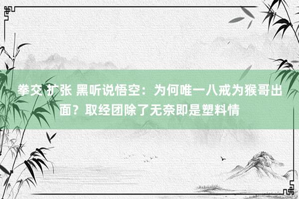 拳交 扩张 黑听说悟空：为何唯一八戒为猴哥出面？取经团除了无奈即是塑料情