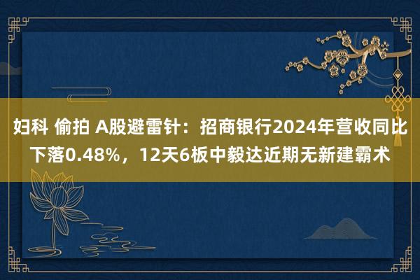 妇科 偷拍 A股避雷针：招商银行2024年营收同比下落0.48%，12天6板中毅达近期无新建霸术