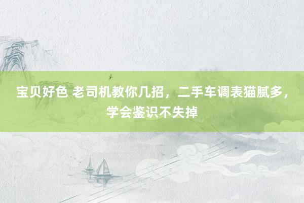 宝贝好色 老司机教你几招，二手车调表猫腻多，学会鉴识不失掉