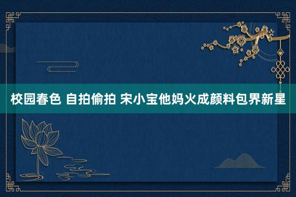 校园春色 自拍偷拍 宋小宝他妈火成颜料包界新星