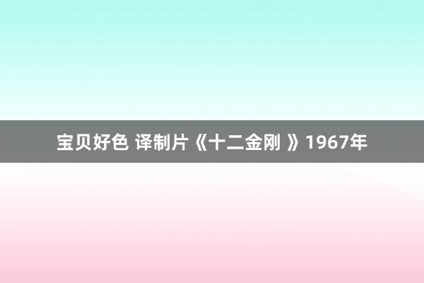 宝贝好色 译制片《十二金刚 》1967年